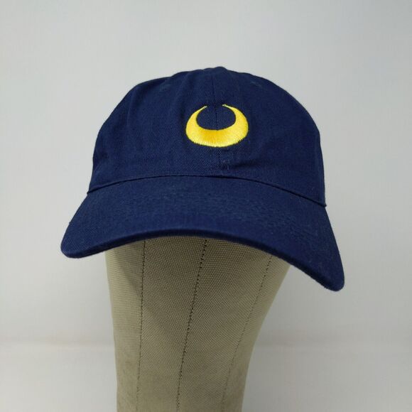 Sailor Moon Women's Strapback Hat Blue Embroidered Luna Moon Logo Anime Toei - Picture 2 of 12